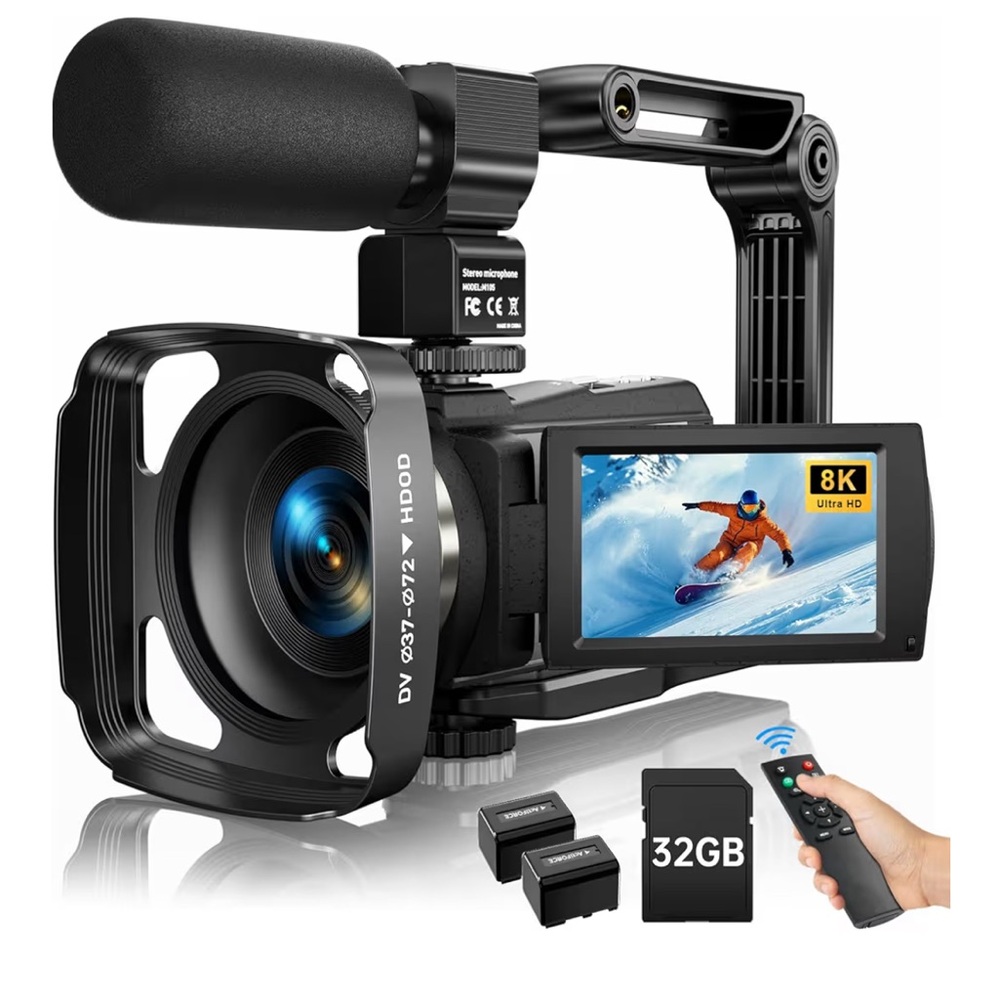 8K Ultra HD Digital Video Camera with Microphone